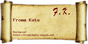 Fromm Kata névjegykártya